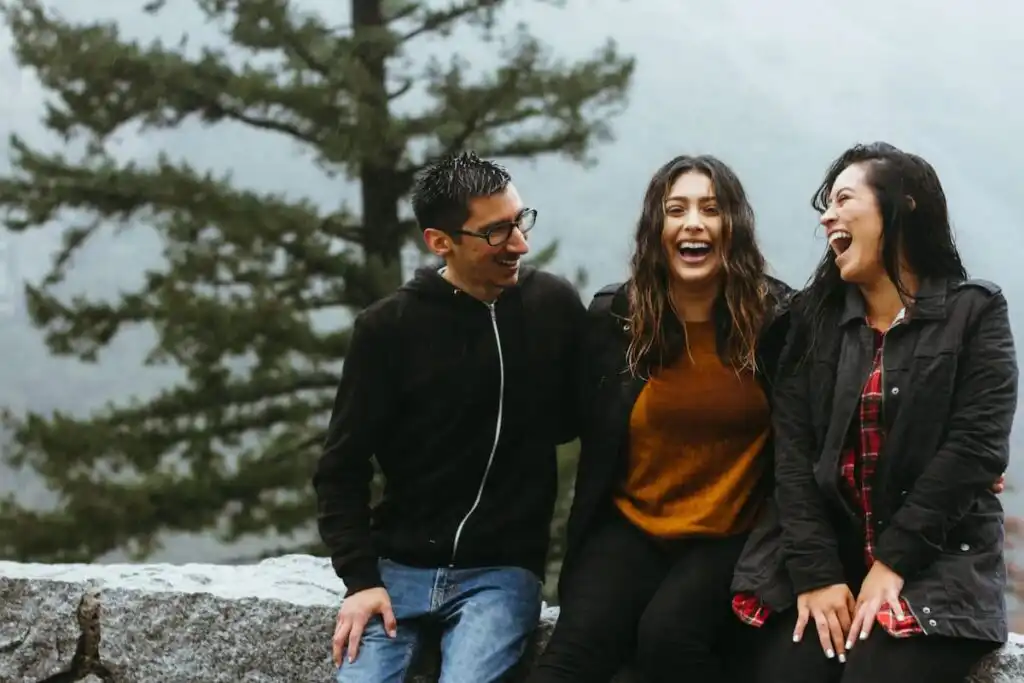 Group outside smiling after getting treatment for depression